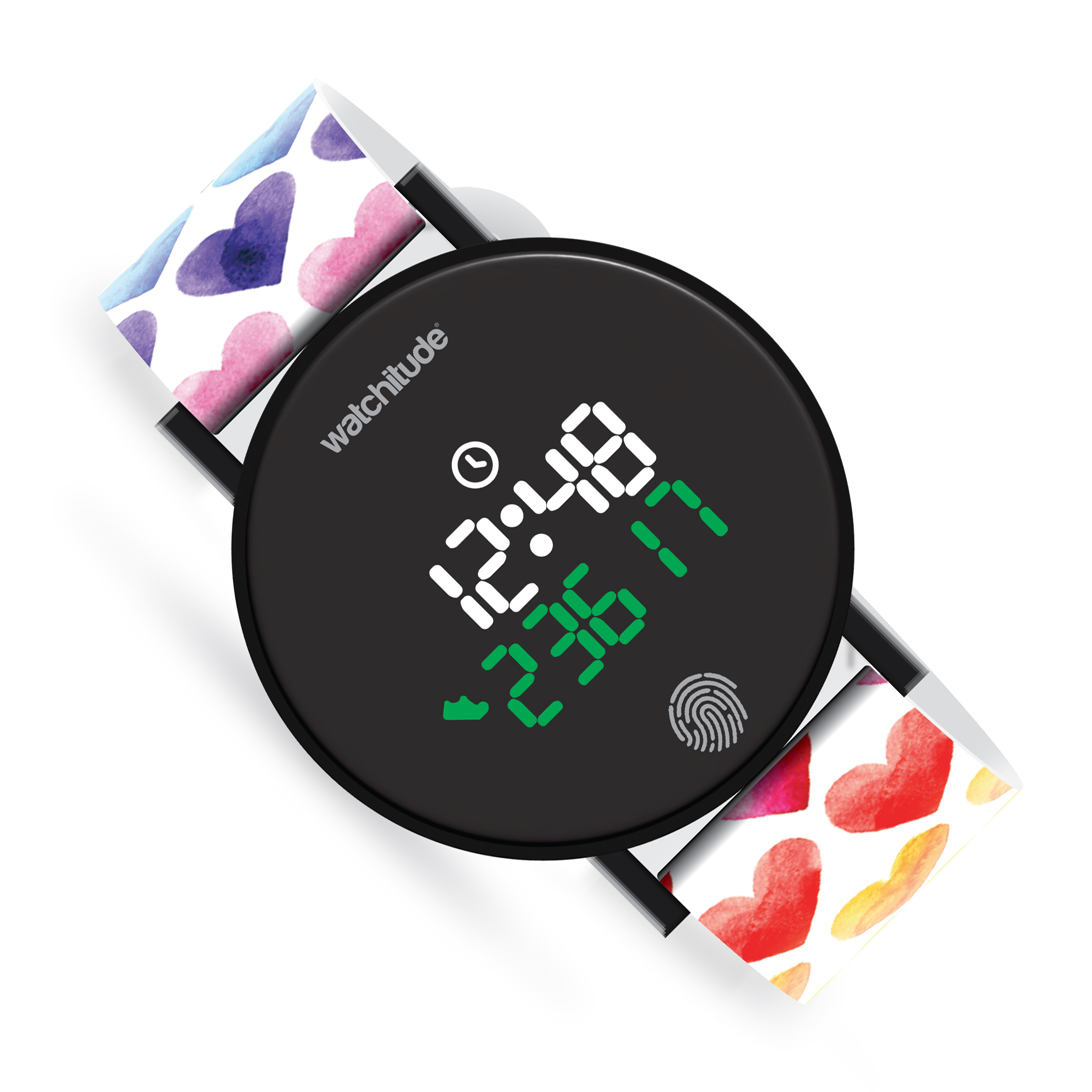 Watercolor Hearts - Step Counter Watch