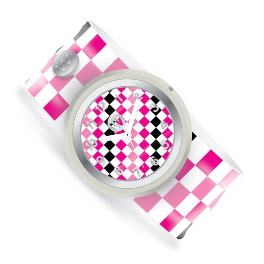 Pink Checkers - Watchitude Slap Watch