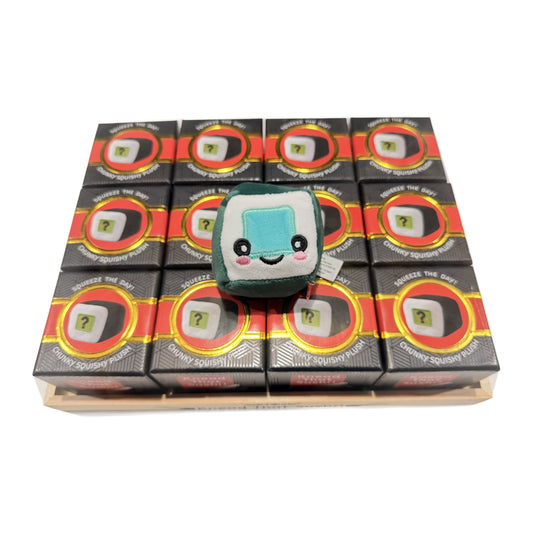 Knead That Sushi 12-pack blind box display in its wooden tray