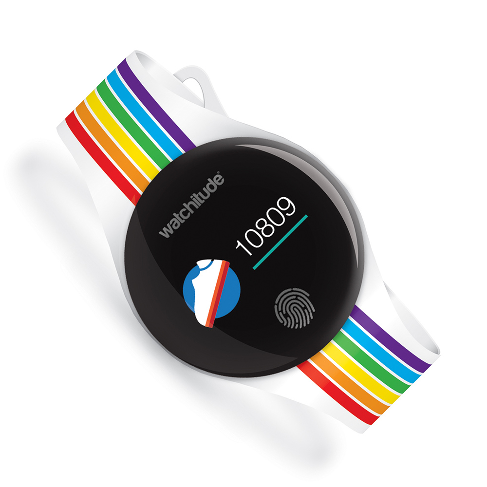 Rainbow Stripes - Watchitude Move2 - Kids Activity Plunge Proof Watch image number 0