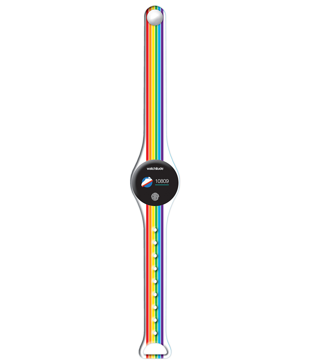 Rainbow Stripes - Watchitude Move2 - Kids Activity Plunge Proof Watch image number 2