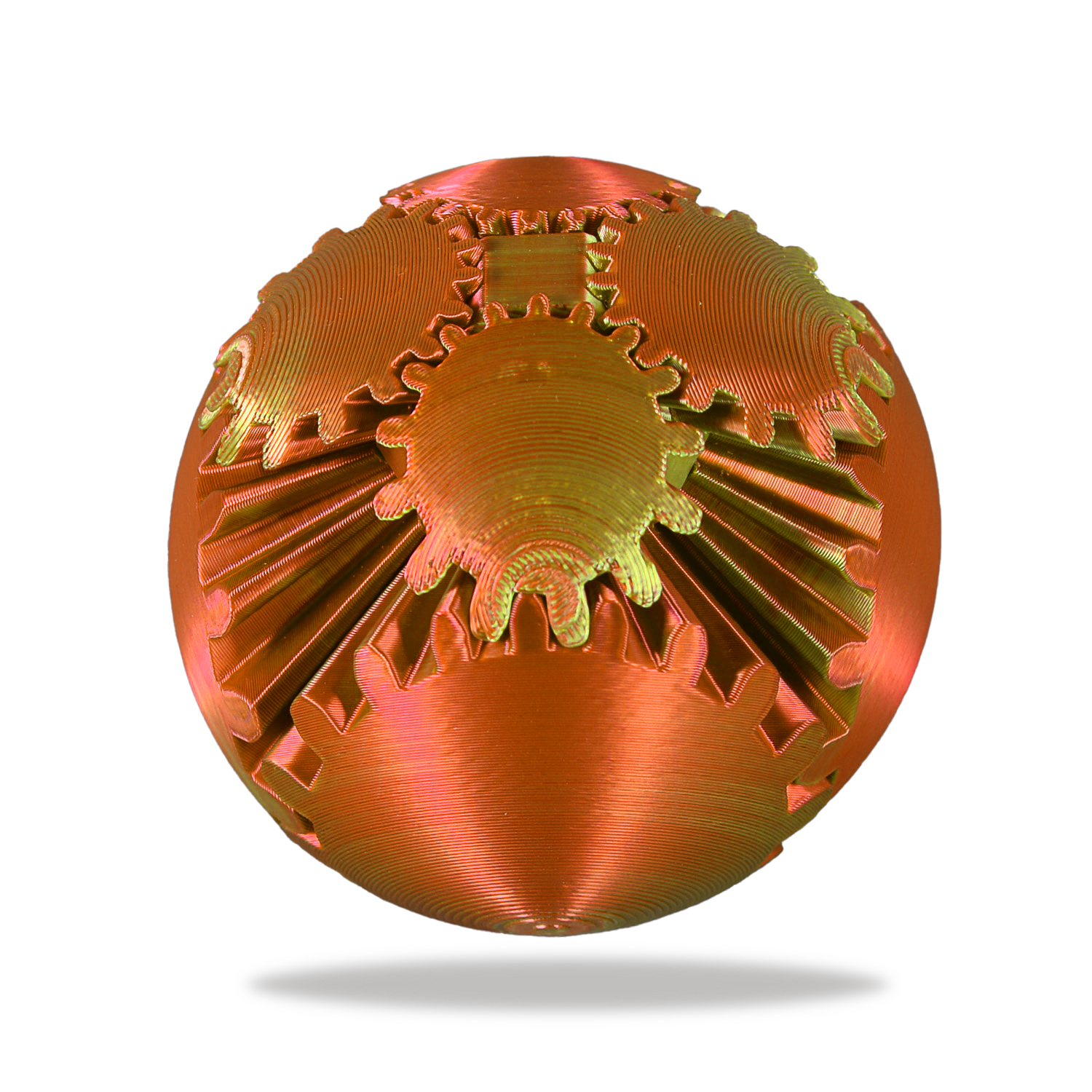 Gear Ball - Orange/Red - Fidget Spinner image number 0