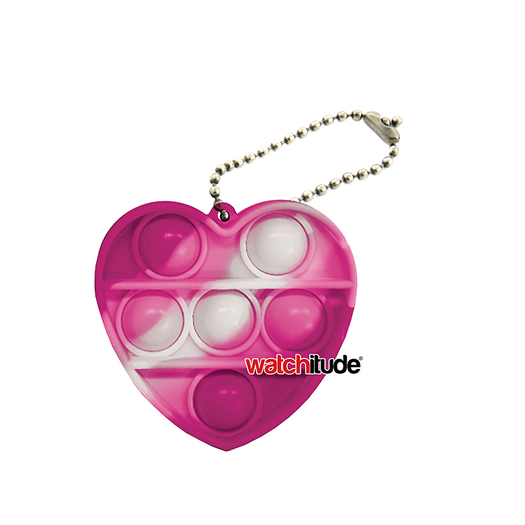 Heart keychain, Pink Cloud - Watchitude Bubble Popping Toy image number 1