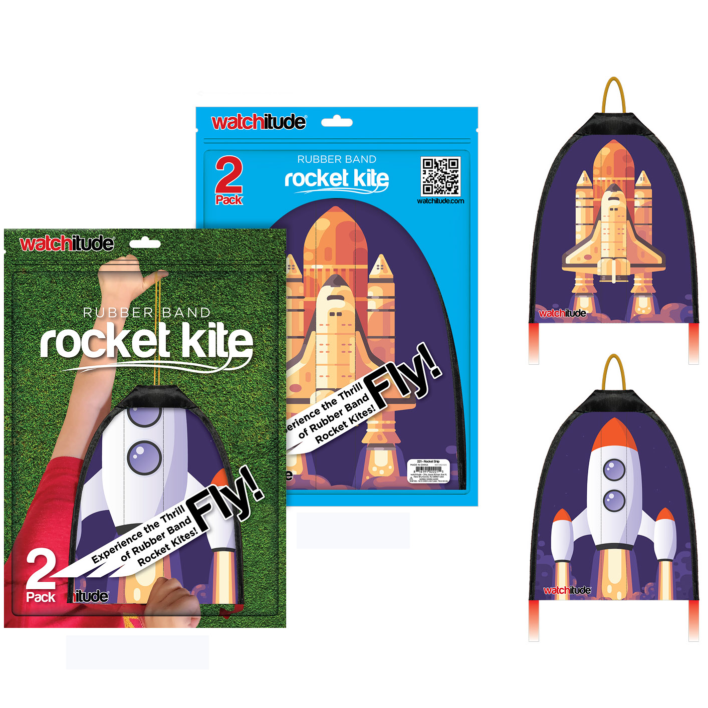 Rubber Band Rocket Kite - Shuttle & Rocket Ship