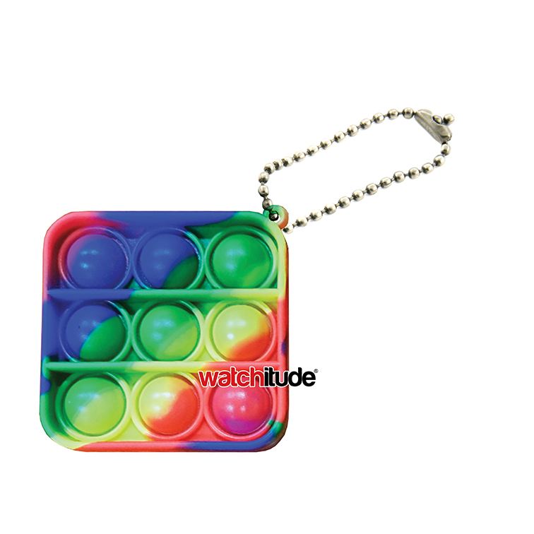 Square keychain, Rainbow - Watchitude Bubble Popping Toy image number 1
