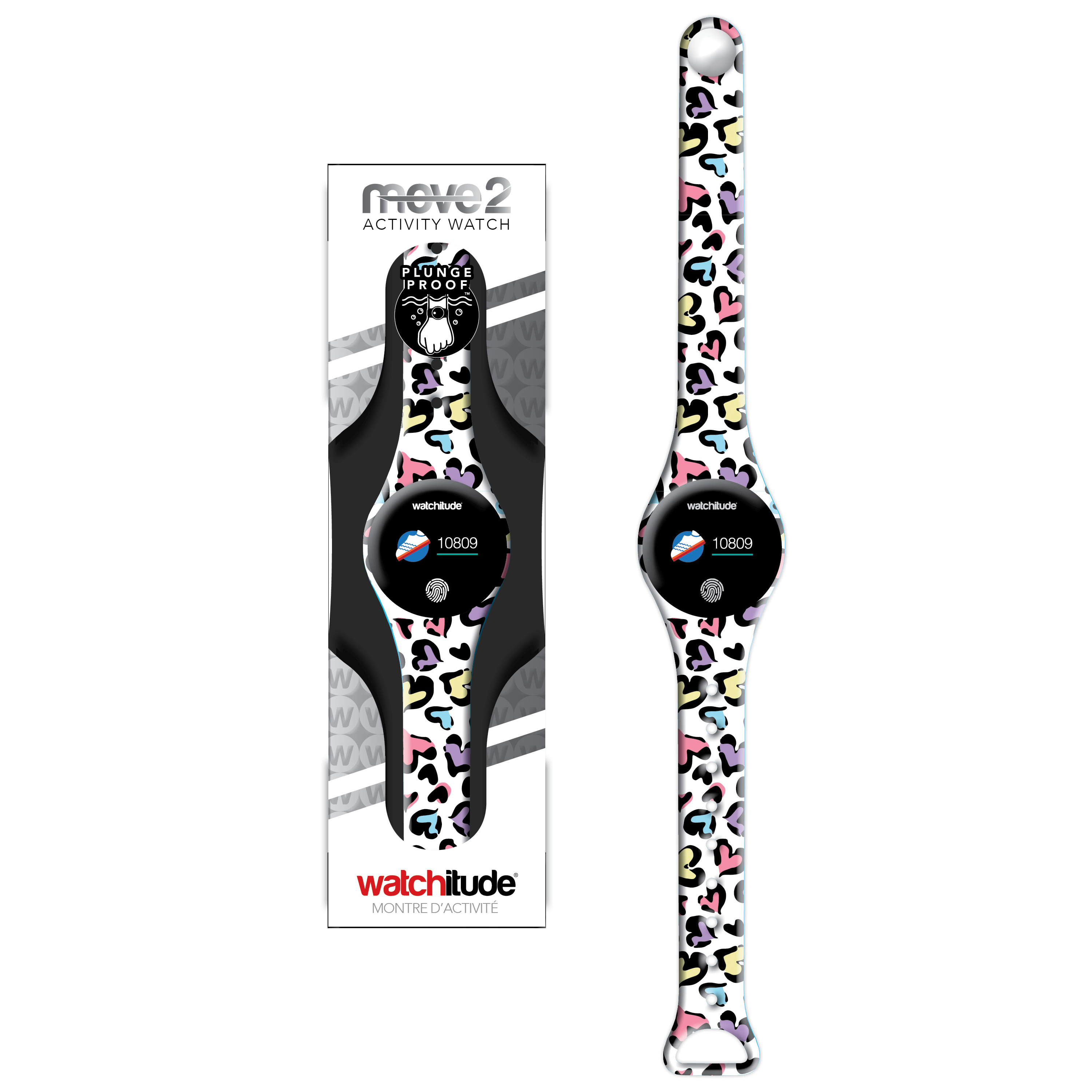 Painted Hearts - Watchitude Move 2 - Kids Activity Plunge Proof Watch