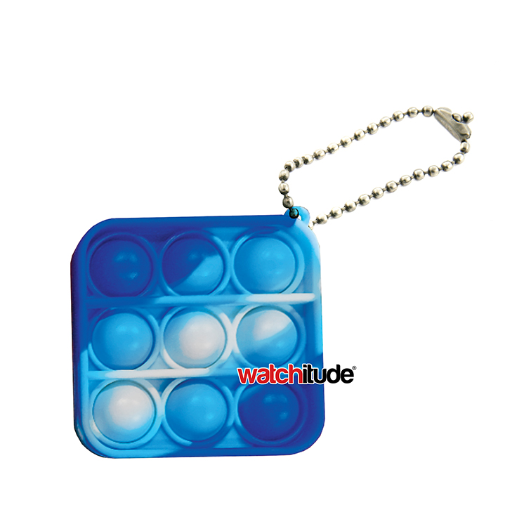 Square keychain, Ocean Blue - Watchitude Bubble Popping Toy image number 1
