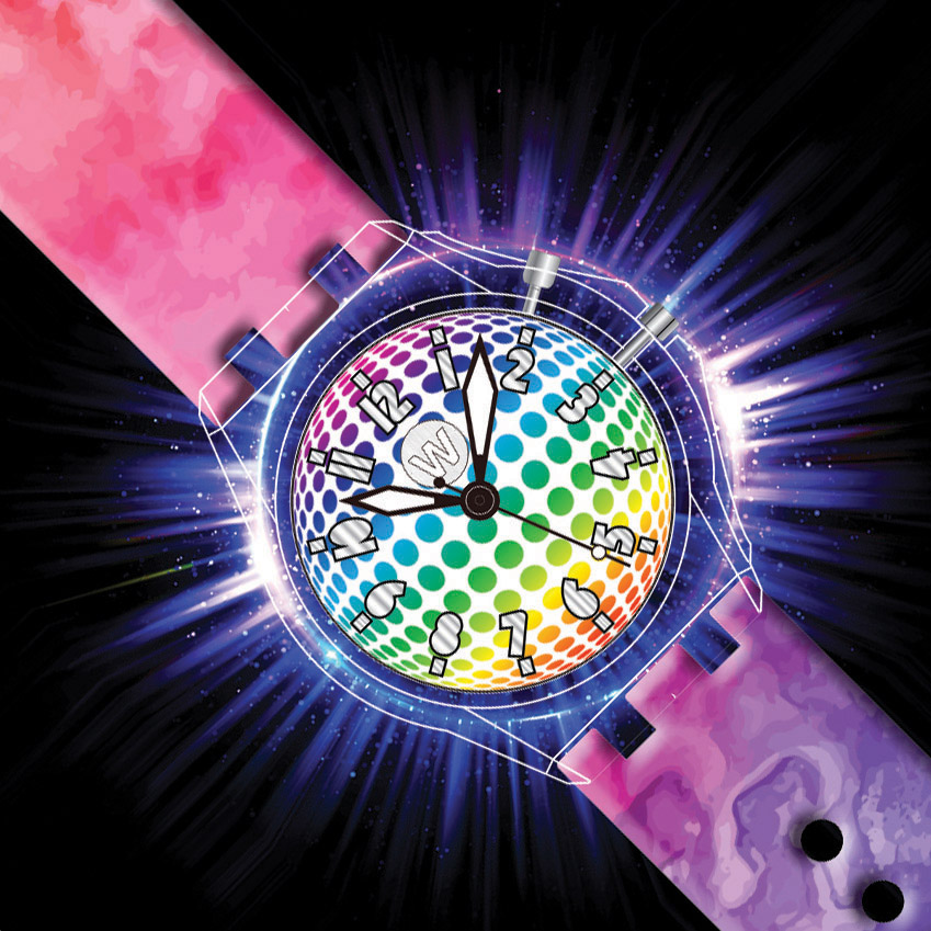 Rainbow Tie Dye - Watchitude Glow - Led Light-up Watch image number 1